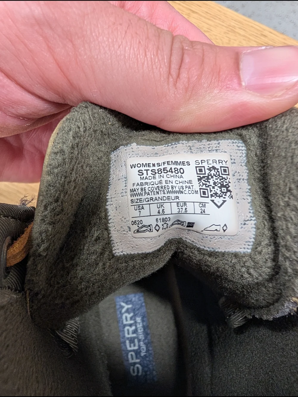 Sperry Olive Green and Brown Waterproof Lace-Up Duck Boots